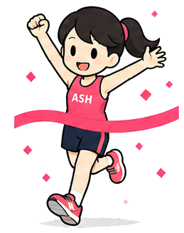 ゴールするマラソンランナー